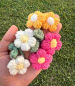 Myrtilus Crochet Floral Duo Keychain – Handmade