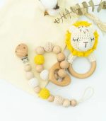 Myrtilus Crochet Lion Rattle & Teether Set – Handmade in Cotton