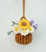 Myrtilus Crochet Potted Pendant – Handmade Hanging Flower Basket