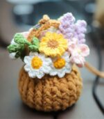 Myrtilus Crochet Potted Pendant – Handmade Hanging Flower Basket