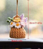 Myrtilus Crochet Potted Pendant – Handmade Hanging Flower Basket