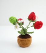 Myrtilus Strawberry Bloom – A Handmade 100% Acrylic Crochet Strawberry Planter by Myrtilus