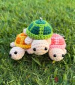 Myrtilus Crochet Turtle Keychain – Handmade Pendant