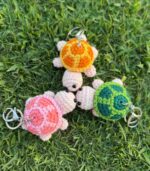 Myrtilus Crochet Turtle Keychain – Handmade Pendant