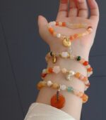 Myrtilus Golden Jade Charm Bracelet – Handmade Gemstone Jewelry