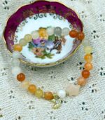 Myrtilus Golden Jade & Pearl Accent Bracelet – Handmade Gemstone Jewelry