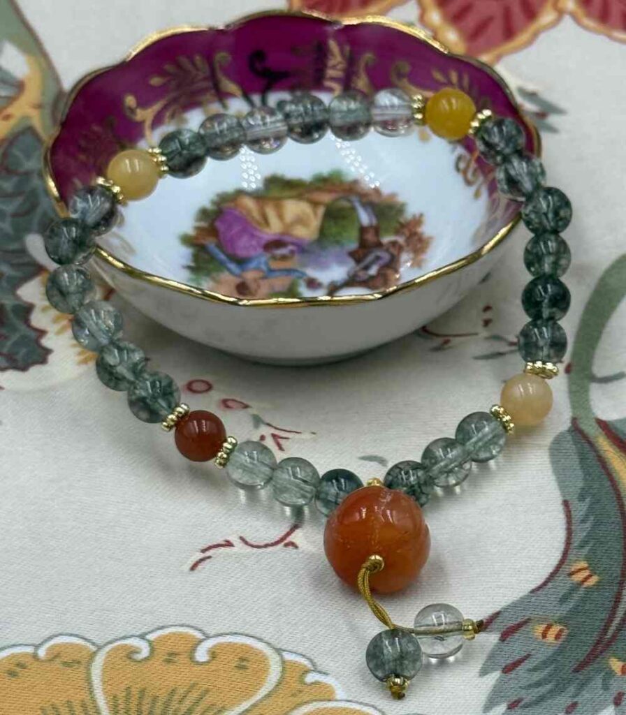 Myrtilus Green Ghost Crystal Beaded Bracelet Natural Stone