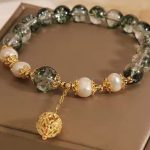 Myrtilus Green Ghost & Pearl Bracelet – Handmade Ethnic Jewelry for Women