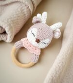 Myrtilus Handmade Crochet Deer Baby Rattle