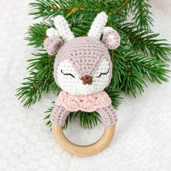 Myrtilus Handmade Crochet Deer Baby Rattle