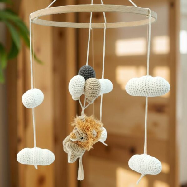 Myrtilus Handmade Crochet Lion Baby Mobile