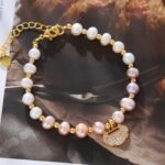 Myrtilus Iridescent Pearl Heart Charm Bracelet – 18K Gold-Plated Jewelry for Women