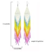 Myrtilus Lampwork Drop Earrings-Aurora Tassel & Ombre