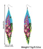 Myrtilus Lampwork Drop Earrings-Bloom Cascade & Floral Weave