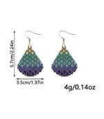 Myrtilus Lampwork Drop Earrings-Ocean Prism & Woven Diamond