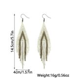 Myrtilus Lampwork Drop Earrings-Pearl Drape & Neutral Beaded