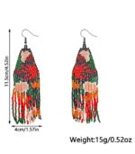 Myrtilus Lampwork Drop Earrings-Wild Bloom & Botanical Beaded Fringe Design