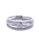 Myrtilus Leather Wrap Bracelet – Handmade with Crystal Beads and Magnetic Cuff Closure - Image 6