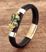 Myrtilus Men’s Pixiu Leather Bracelet – Ethnic Braided Design