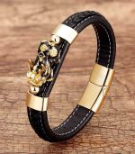 Myrtilus Men’s Pixiu Leather Bracelet – Ethnic Braided Design