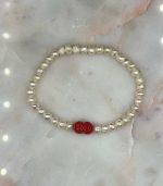 Myrtilus Natural Freshwater Pearl Emperor Sand Cinnabar Bracelet - Handmade with Beads
