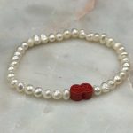 Myrtilus Natural Freshwater Pearl Emperor Sand Cinnabar Bracelet - Handmade with Beads