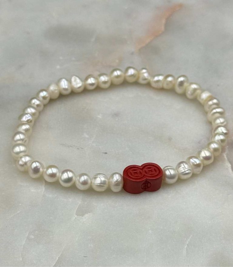 Myrtilus Natural Freshwater Pearl Emperor Sand Cinnabar Bracelet - Handmade with Beads