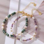 Myrtilus Pearl & Crystal Charm Bracelet – Handmade Stainless Steel Jewelry