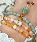 Myrtilus Red Agate & Green Aventurine Wrap Bracelet