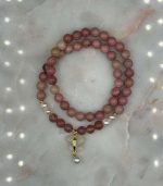 Myrtilus Rose Quartz & Rhodonite Butterfly Bracelet – Handmade with Freshwater Pearls