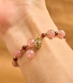 Myrtilus Strawberry Quartz & Garnet Heart-Healing Bracelet