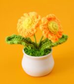 Myrtilus Thread Daisy Sunflower – Handmade Knitted Flower
