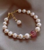 Myrtilus Women’s 18K Gold-Plated Freshwater Pearl Bracelet