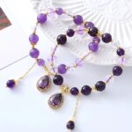 Myrtilus Women’s Purple Crystal Beaded Bracelet