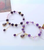 Myrtilus Women’s Purple Crystal Beaded Bracelet