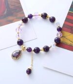 Myrtilus Women’s Purple Crystal Beaded Bracelet