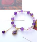 Myrtilus Women’s Purple Crystal Beaded Bracelet