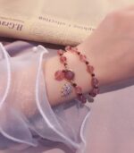 Myrtilus Women’s Strawberry Crystal Bracelet – Handmade with Double Beads