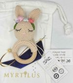 Myrtilus Crochet Bunny Teether – Handmade in Cotton