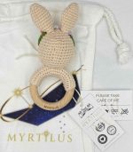 Myrtilus Crochet Bunny Teether – Handmade in Cotton