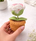 Myrtilus Rose – A Handmade 100% Acrylic Crochet Flower Pot Decoration by Myrtilus