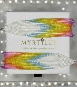 Myrtilus Lampwork Drop Earrings – Aurora Tassel & Ombre Beaded Design - Image 5