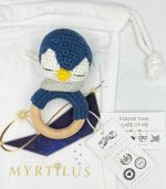 Myrtilus Crochet Penguin Teether – Handmade in Cotton