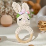 Myrtilus Crochet Bunny Teether – Handmade in Cotton