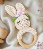 Myrtilus Crochet Bunny Teether – Handmade in Cotton