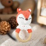 Myrtilus Crochet Fox Teether – Handmade in Cotton
