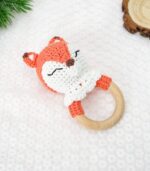 Myrtilus Crochet Fox Teether – Handmade in Cotton