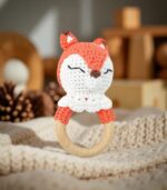 Myrtilus Crochet Fox Teether – Handmade in Cotton