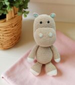 Myrtilus Crochet Hippo Squeaky Toy – Handmade in Cotton