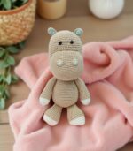 Myrtilus Crochet Hippo Squeaky Toy – Handmade in Cotton